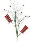 Premium Xmas Branch With Red & White Hats Pick- 1Pc
