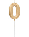 Candle Glamour Vibes Metallic Gold Number 0 - 1 Pc- (7cm)