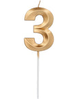 Candle Glamour Vibes Metallic Gold Number 3 - 1 Pc- (7cm)
