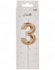 Candle Glamour Vibes Metallic Gold Number 3 - 1 Pc- (7cm)