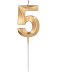 Candle Glamour Vibes Metallic Gold Number 5 - 1 Pc- (7cm)