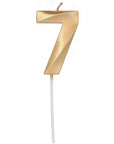 Candle Glamour Vibes Metallic Gold Number 7 - 1 Pc- (7cm)