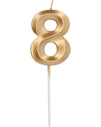 Candle Glamour Vibes Metallic Gold Number 8 - 1 Pc- (7cm)
