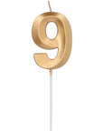 Candle Glamour Vibes Metallic Gold Number 9 - 1 Pc- (7cm)