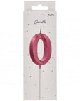 Candle Glamour Vibes Metallic Pink Number 0 - 1 Pc- (7cm)