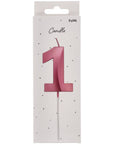 Candle Glamour Vibes Metallic Pink Number 1 - 1 Pc- (7cm)