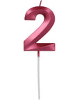 Candle Glamour Vibes Metallic Pink Number 2 - 1 Pc- (7cm)