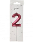 Candle Glamour Vibes Metallic Pink Number 2 - 1 Pc- (7cm)