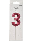 Candle Glamour Vibes Metallic Pink Number 3 - 1 Pc- (7cm)