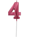 Candle Glamour Vibes Metallic Pink Number 4 - 1 Pc- (7cm)