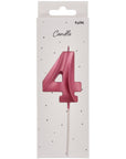 Candle Glamour Vibes Metallic Pink Number 4 - 1 Pc- (7cm)