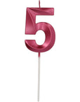 Candle Glamour Vibes Metallic Pink Number 5 - 1 Pc- (7cm)