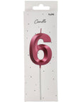 Candle Glamour Vibes Metallic Pink Number 6 - 1 Pc- (7cm)