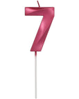Candle Glamour Vibes Metallic Pink Number 7 - 1 Pc- (7cm)