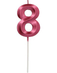 Candle Glamour Vibes Metallic Pink Number 8 - 1 Pc- (7cm)