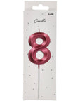Candle Glamour Vibes Metallic Pink Number 8 - 1 Pc- (7cm)