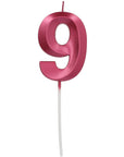 Candle Glamour Vibes Metallic Pink Number 9 - 1 Pc- (7cm)