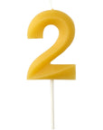 Candle Bees Wax Number 2 - 1 Pc- (4.5cm)