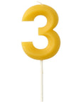 Candle Bees Wax Number 3 - 1 Pc- (4.5cm)