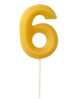 Candle Bees Wax Number 6 - 1 Pc- (4.5cm)