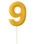Candle Bees Wax Number 9- 1 Pc- (4.5cm)