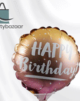 Birthday Gold & Rose Gold Ombre Round Balloon