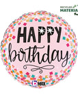 Happy Birthday Pink Confetti Balloon