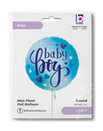 Round Baby Boy Blue Hearts (Helium) - 18 Inches
