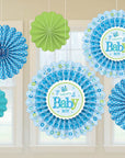Paper Fan Decoration Welcome Little Boy-6pc