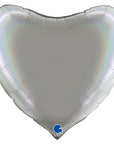 Heart Rainbow Holographic Platinum Pure (Helium) - 36 Inches