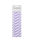 20 Paper straws 6mm x 197mm striped Lilac