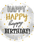Happy Birthday Gold Round Balloon