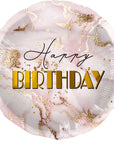 Birthday Marble Pink Round Balloon