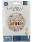 Birthday Marble Pink Round Balloon
