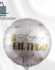 Birthday Marble Pink Round Balloon