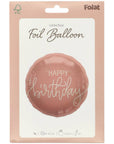 Happy Birthday Crème Rose Round Balloon