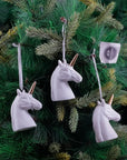 Luxe Porcelain White Unicorn Ornament- 1Pc