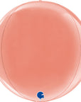 Globe Rose Gold 4D Balloons (Air-filled) - 15 Inches