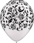 Damask Print Latex Balloon (Helium/Air Filled) - 11 Inches