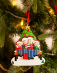 Personalised Ceramic Resin Ornament Christmas bench for 4-1 pC