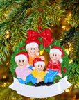 Personalised Ceramic Resin Ornament Four on the christmas wreath-1 pc