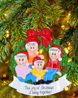 Personalised Ceramic Resin Ornament Four on the christmas wreath-1 pc
