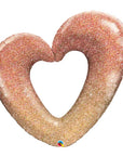 Rose Gold Glitter Ombre Heart (Helium) - 42 Inches