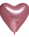 Chrome® Pink Heart Latex Balloon (Helium/Air Filled) - 12 Inches