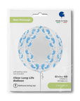 Bubble Transparent Blue Footprint (Helium) - 19 Inches