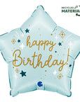 Happy Birthday Star Blue Balloon