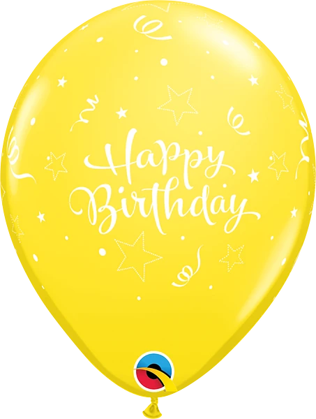 Birthday Shinning Star Latex Balloon (Helium/Air Filled) - 11 Inches