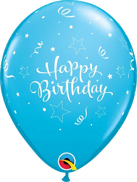 Birthday Shinning Star Latex Balloon (Helium/Air Filled) - 11 Inches