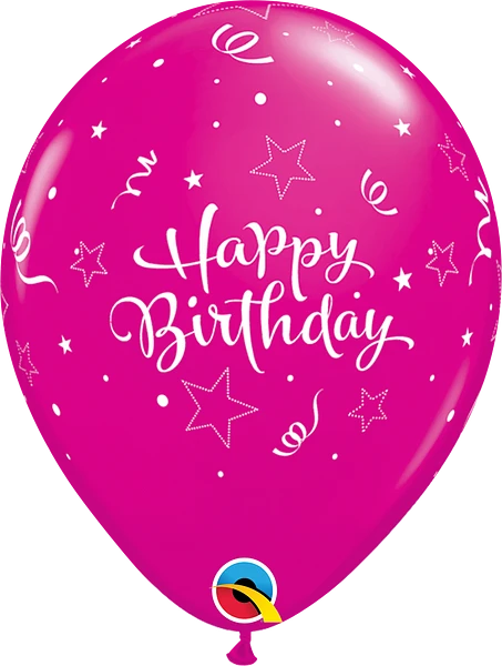 Birthday Shinning Star Latex Balloon (Helium/Air Filled) - 11 Inches