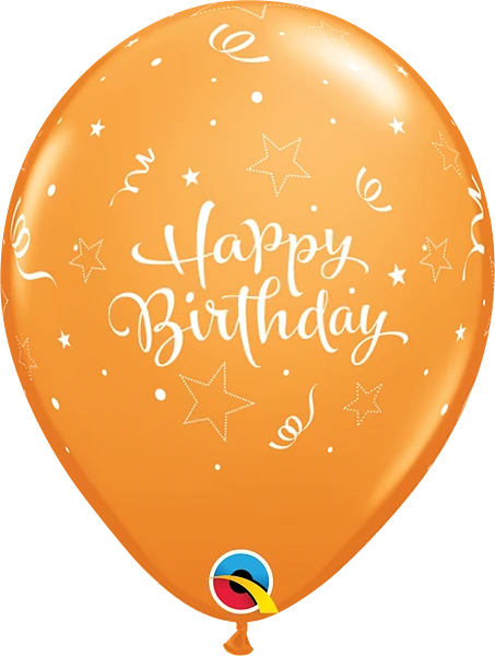 Birthday Shinning Star Latex Balloon (Helium/Air Filled) - 11 Inches